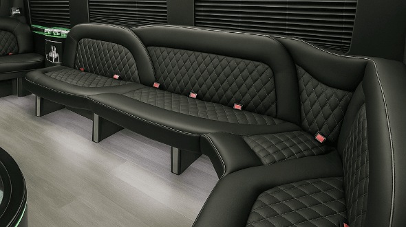 Interior of Wisconsin Party Bus Company's 14 Passenger Sprinter Limousine in Wisconsin