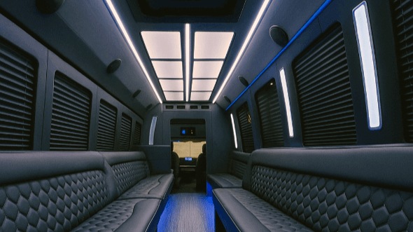 Interior of Franklin Party Bus Company's 20 Passenger Party Bus in Franklin