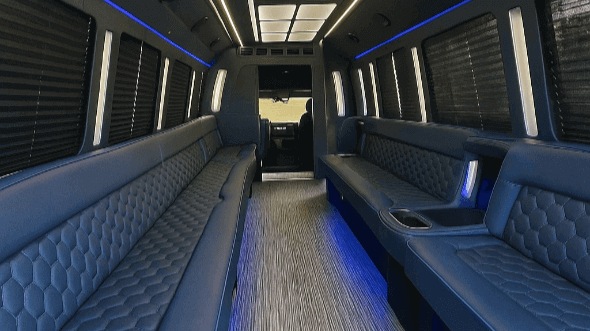 Interior of Muskego Party Bus Company's 20 Passenger Party Bus in Muskego