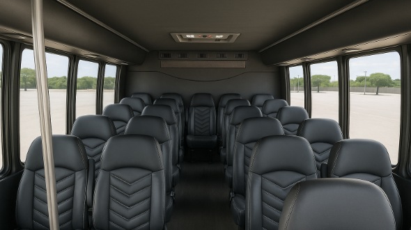 Interior of Wisconsin Party Bus Company's 25 Passenger Minibus in Wisconsin