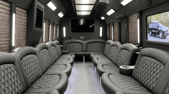 Interior of Oshkosh Party Bus Company's 28 Passenger Party Bus in Oshkosh