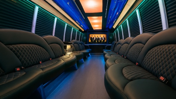 Interior of Wisconsin Party Bus Company's 28 Passenger Party Bus in Wisconsin