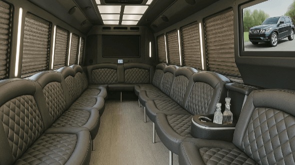 Interior of Oshkosh Party Bus Company's 30 Passenger Party Bus in Oshkosh