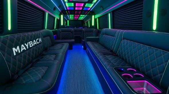 Interior of Sun Prairie Party Bus Company's 30 Passenger Party Bus in Sun Prairie