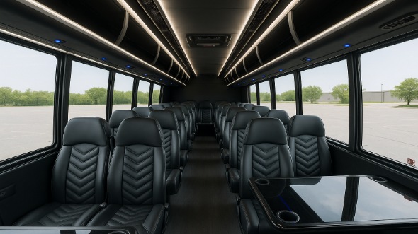 Interior of Wisconsin Party Bus Company's 35 Passenger Minibus in Wisconsin