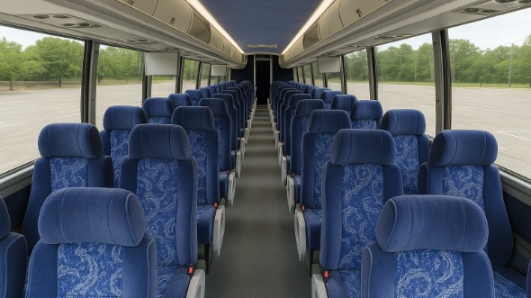 Interior of Wisconsin Party Bus Company's 40 Passenger Charter Bus in Wisconsin
