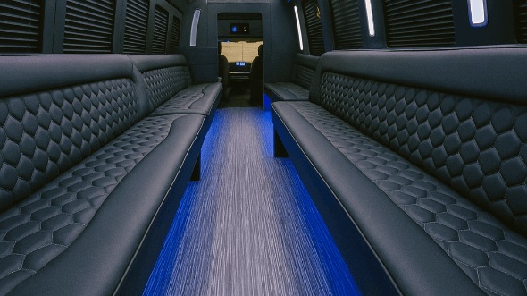 Interior of Oak Creek Party Bus Company's 40 Passenger Party Bus in Oak Creek