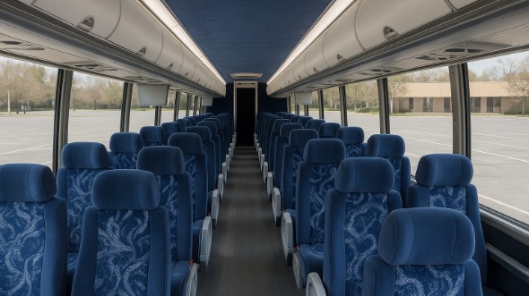 Interior of Wisconsin Party Bus Company's 48 Passenger Charter Bus in Wisconsin