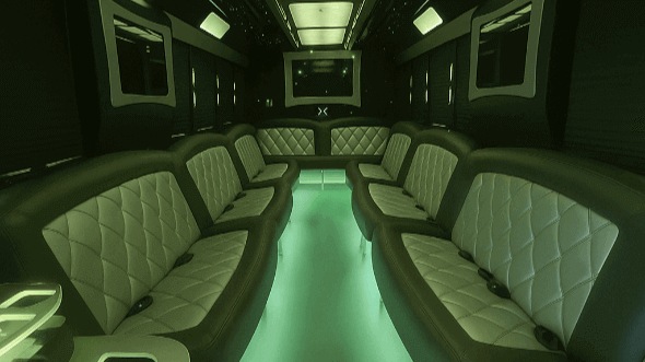 Interior of Muskego Party Bus Company's 50 Passenger Party Bus in Muskego