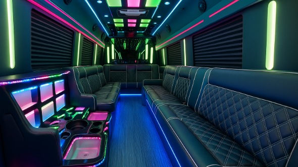 Interior of Superior Party Bus Company's 50 Passenger Party Bus in Superior