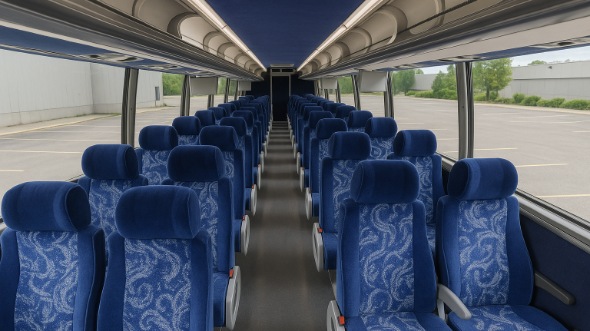 Interior of Wisconsin Party Bus Company's 51 Passenger Charter Bus in Wisconsin