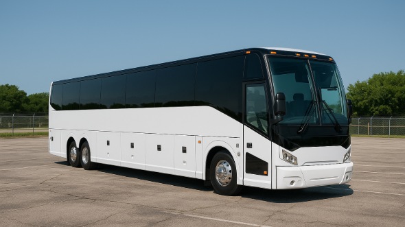 Exterior of Wisconsin Party Bus Company's 54 Passenger Charter Bus in Wisconsin