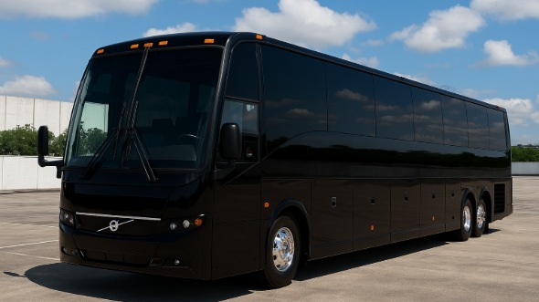 Exterior of Wisconsin Party Bus Company's 55 Passenger Charter Bus in Wisconsin