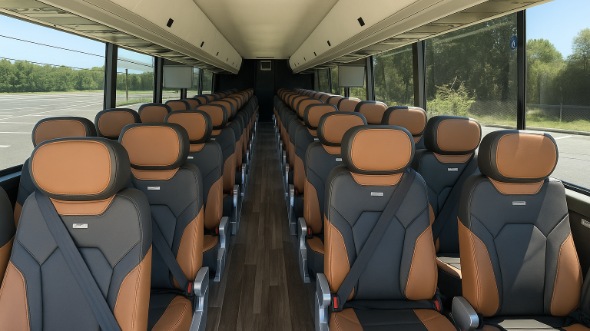 Interior of Wisconsin Party Bus Company's ADA Charter Bus in Wisconsin
